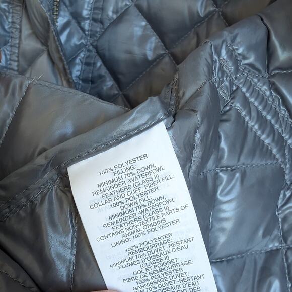 J.Crew Blue/Gray Quilted Down Filled Full Zip Puffer Lightweight Jacket, size XS - Picture 9 of 10